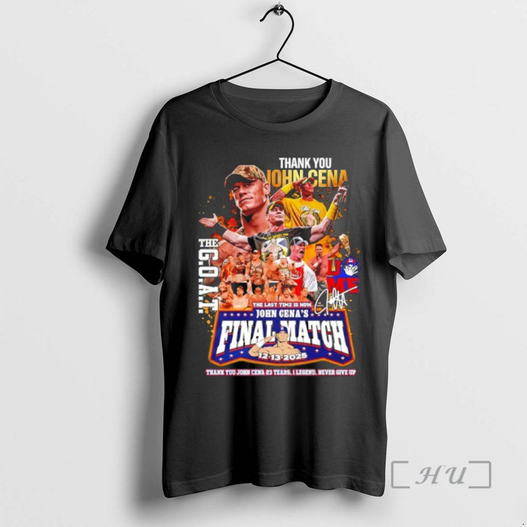 New Thank You John Cena Final Match The Goat The Last Time Is Now Signature T-Shirts, Hoodie, Sweatshirt | RetroVerseTees.com