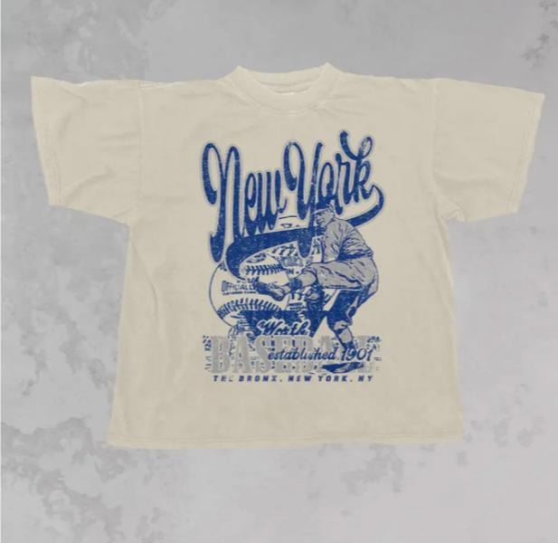 New York Baseball Vintage T-shirt, The Bronx Baseball Graphic Tee, Established 1901 NY Baseball Shirt, New York Sports...