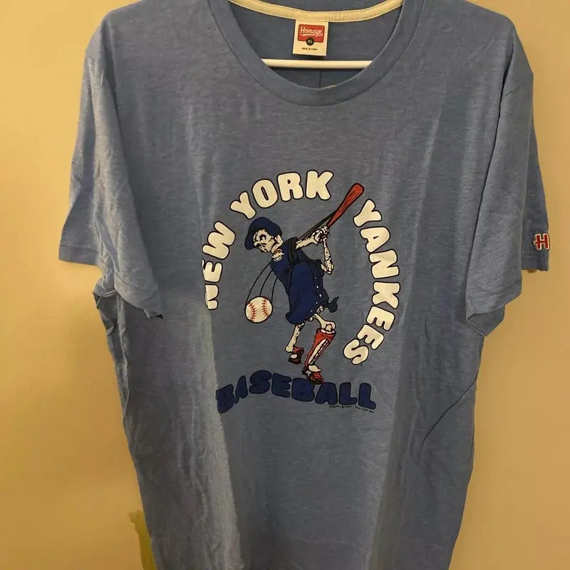 New York Yankees MLB Grateful Dead T-Shirt Blue New XL With Tags Cotton Menswear Cotton Menswear Cotton Menswear Top...