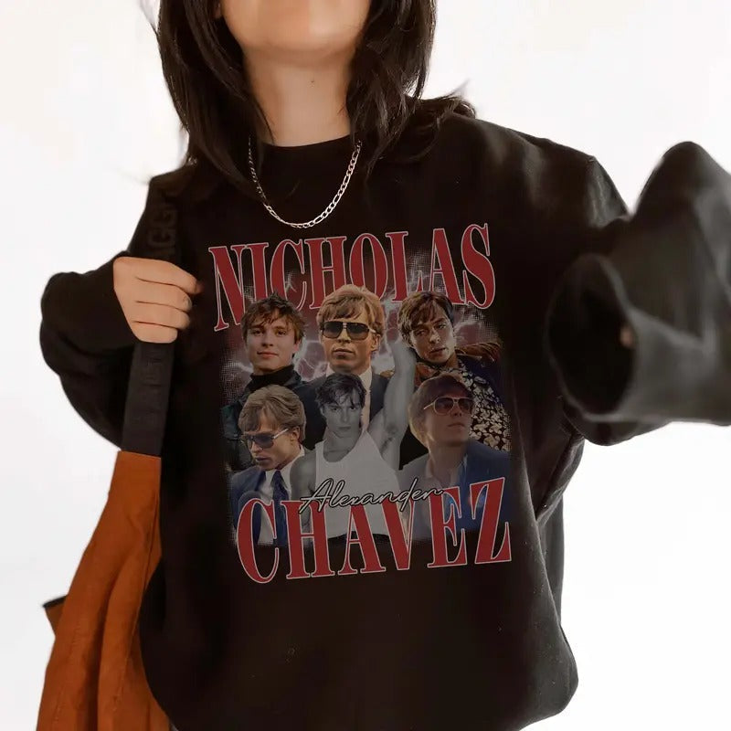 Nicholas Chavez Sweatshirt for Women - for Men, Unisex Y2K Bootleg 90s Vintage Crewneck, Celebrity Crush Merch For Fan,...