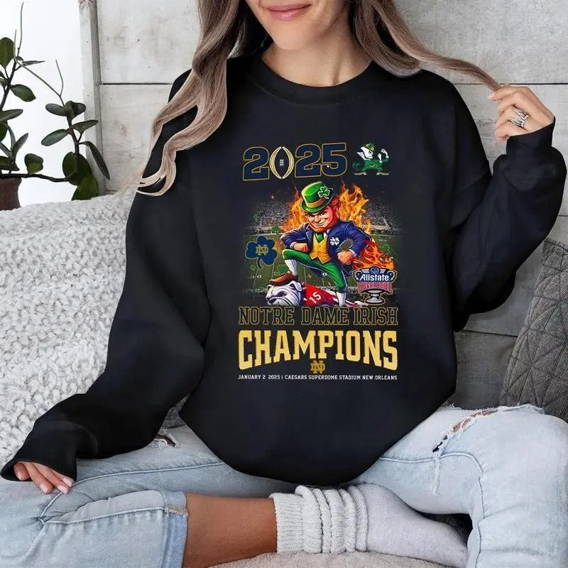 Notre Dame Sugar Bowl Champions 2025 T-Shirt, Game Day Tee, Gift For Notre Dame Fans Hoodie, Sweatshirt | RetroVerseTees.com