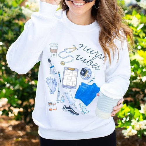 'Nurse Vibes' Sweatshirt T-Shirts, Hoodie | RetroVerseTees.com