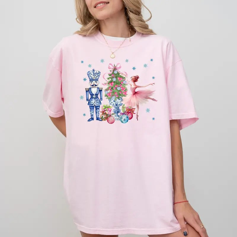 Nutcracker Comfort Colors Shirt, Nuts About Christmas Tee, Coquette Christmas Vibes Unhinged Tees, Christmas Season...
