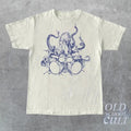 Octopus Playing Drums Retro T-Shirt, Octopus Vintage Tattoo Style Shirt, Unisex Funny T Shirt, 90s Graphic Tee, Octopus...