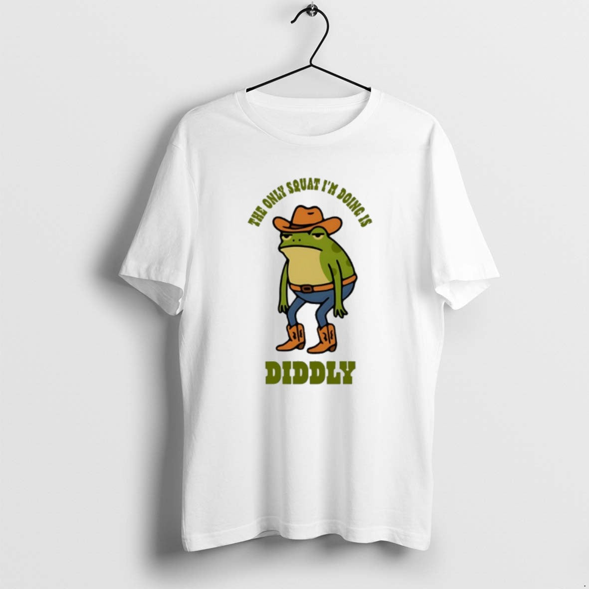 Official Cowboy Frog The Only Squat Im Doing Is Diddly T-Shirts, Hoodie, Sweatshirt | RetroVerseTees.com