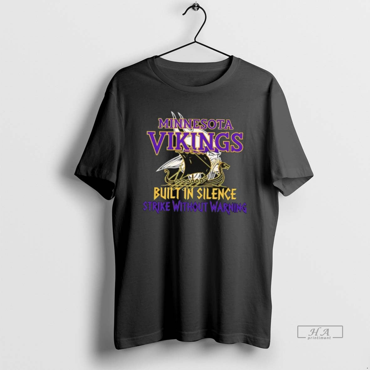 Official Minnesota Vikings Built In Silence Strike Without Warning T-Shirts, Hoodie, Sweatshirt | RetroVerseTees.com