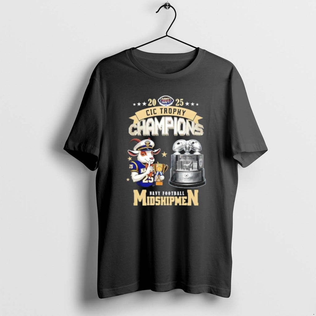 Official Navy Midshipmen Football 2025 Cic Trophy Champions Mascot T-Shirts, Hoodie, Sweatshirt | RetroVerseTees.com