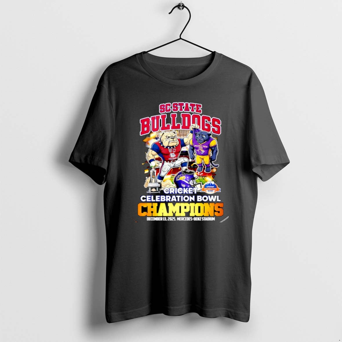 Official Sc State Bulldogs 2025 Cricket Celebration Bowl Champions Mascot Christmas T-Shirts, Hoodie, Sweatshirt