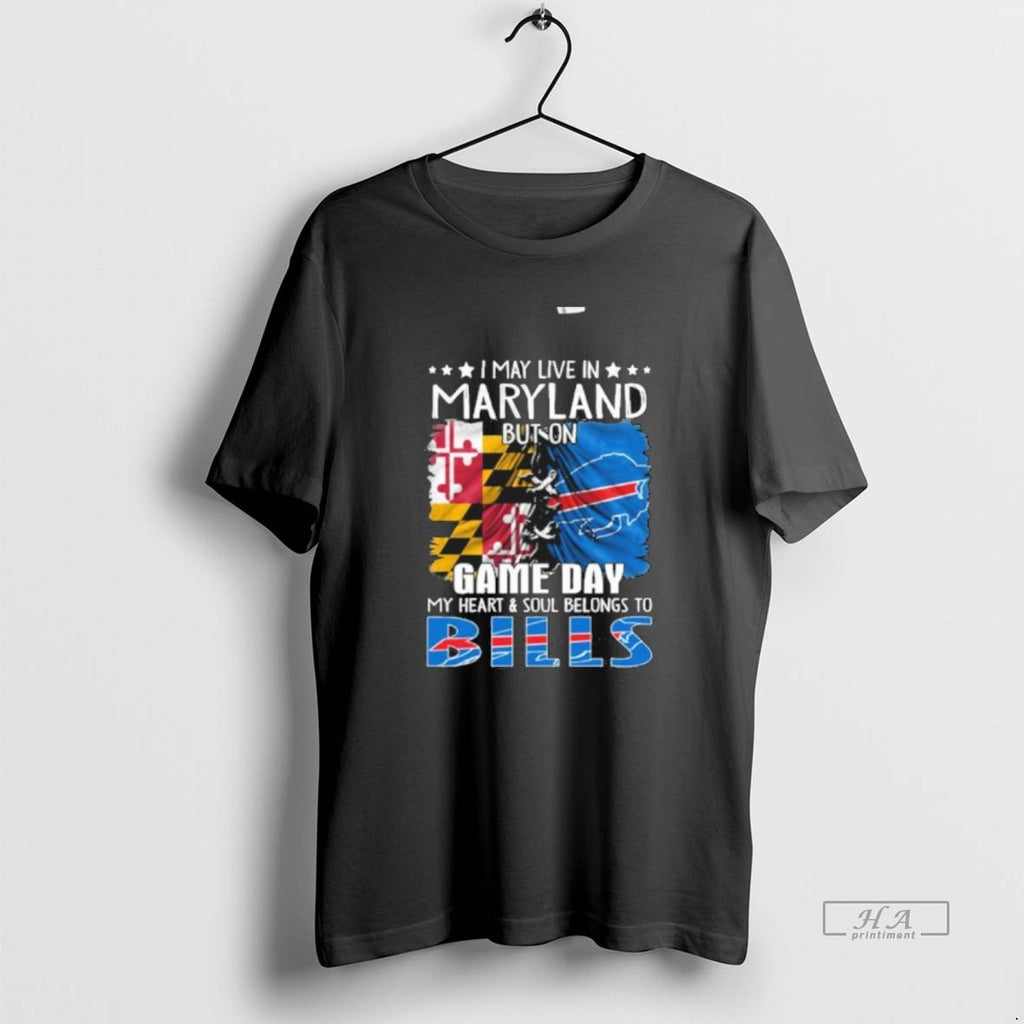 Official Trending Shirt I May Live In Maryland But On Gameday My Heart And Soul Hoodie, Sweatshirt | RetroVerseTees.com