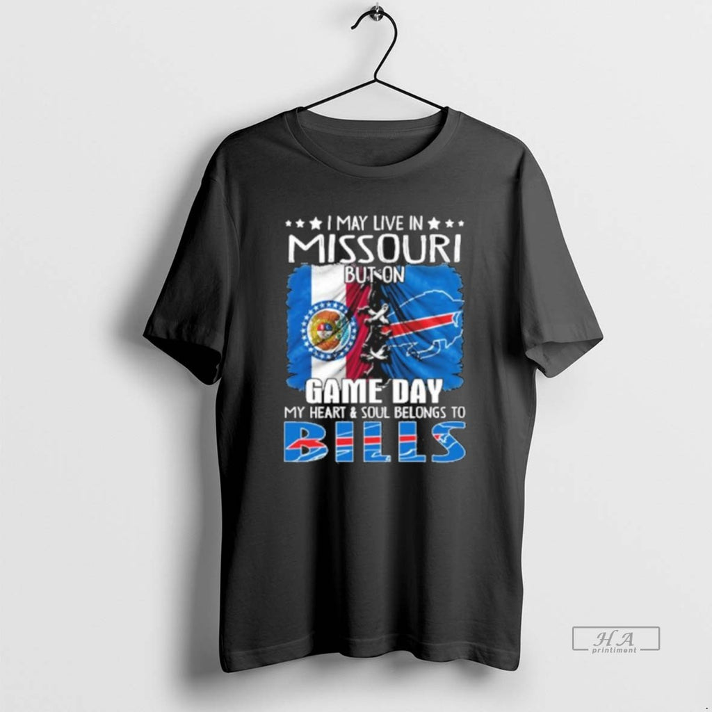 Official Trending Shirt I May Live In Missouri But On Gameday My Heart And Soul Hoodie, Sweatshirt | RetroVerseTees.com