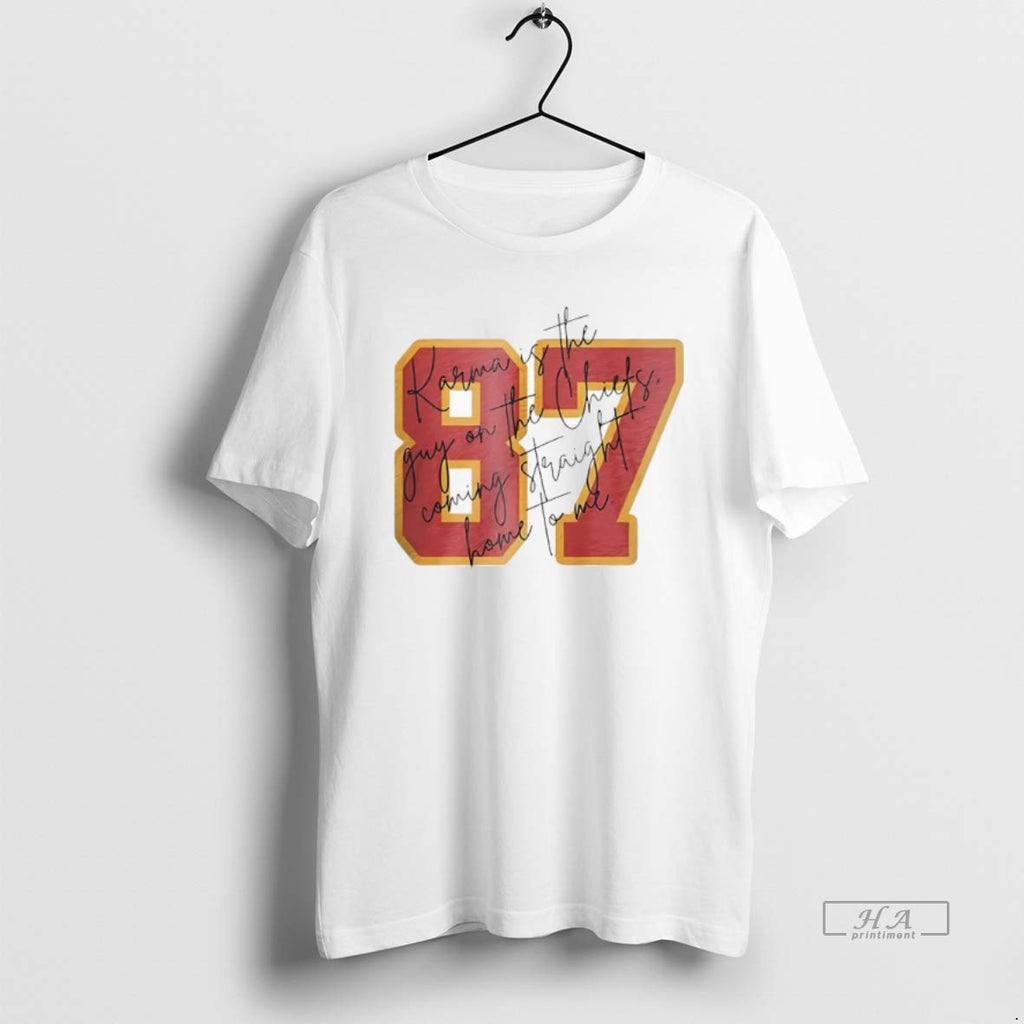 Official Trendy Travis Kelce Kansas City Chiefs X Taylor Lyric Karma Is The Guy On