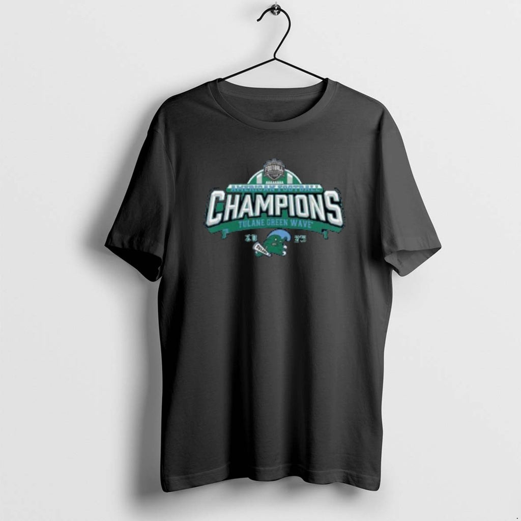 Official Tulane Green Wave 2025 American Football Champions Circle Black T-Shirts, Hoodie, Sweatshirt | RetroVerseTees.com