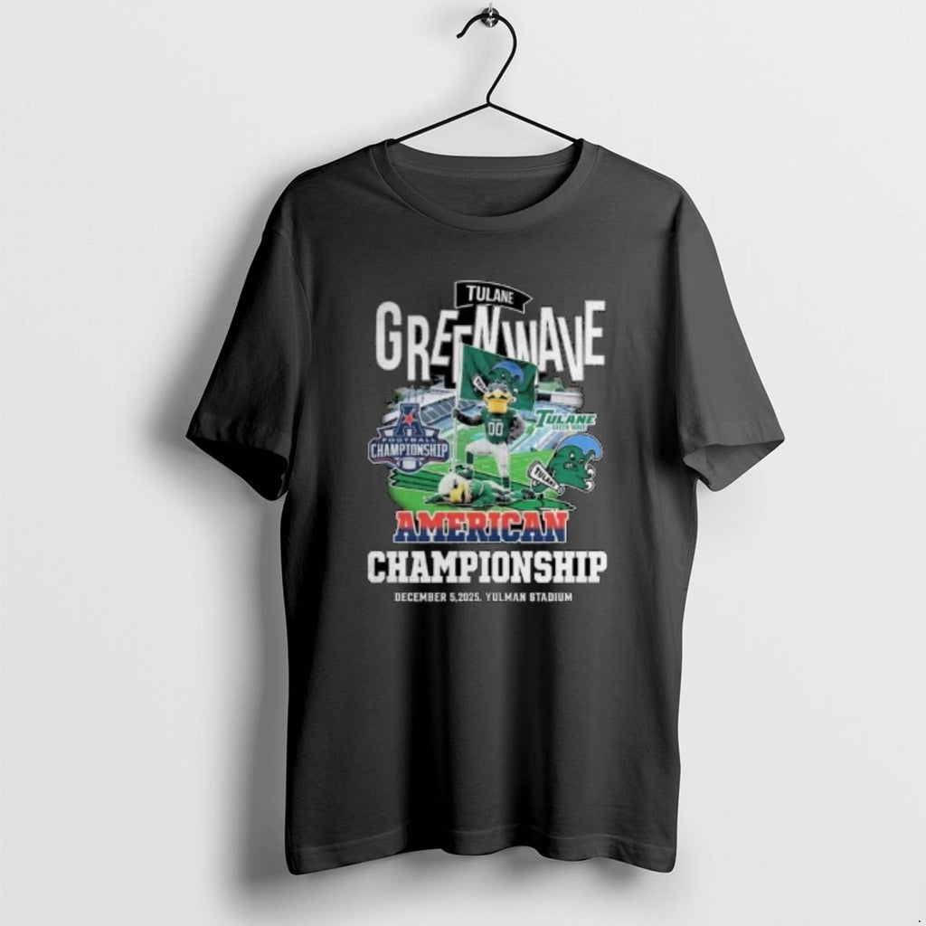 Official Tulane Green Wave American Championship December 5 2025 Yulman Stadium Circle Black T-Shirts, Hoodie, Sweatshirt