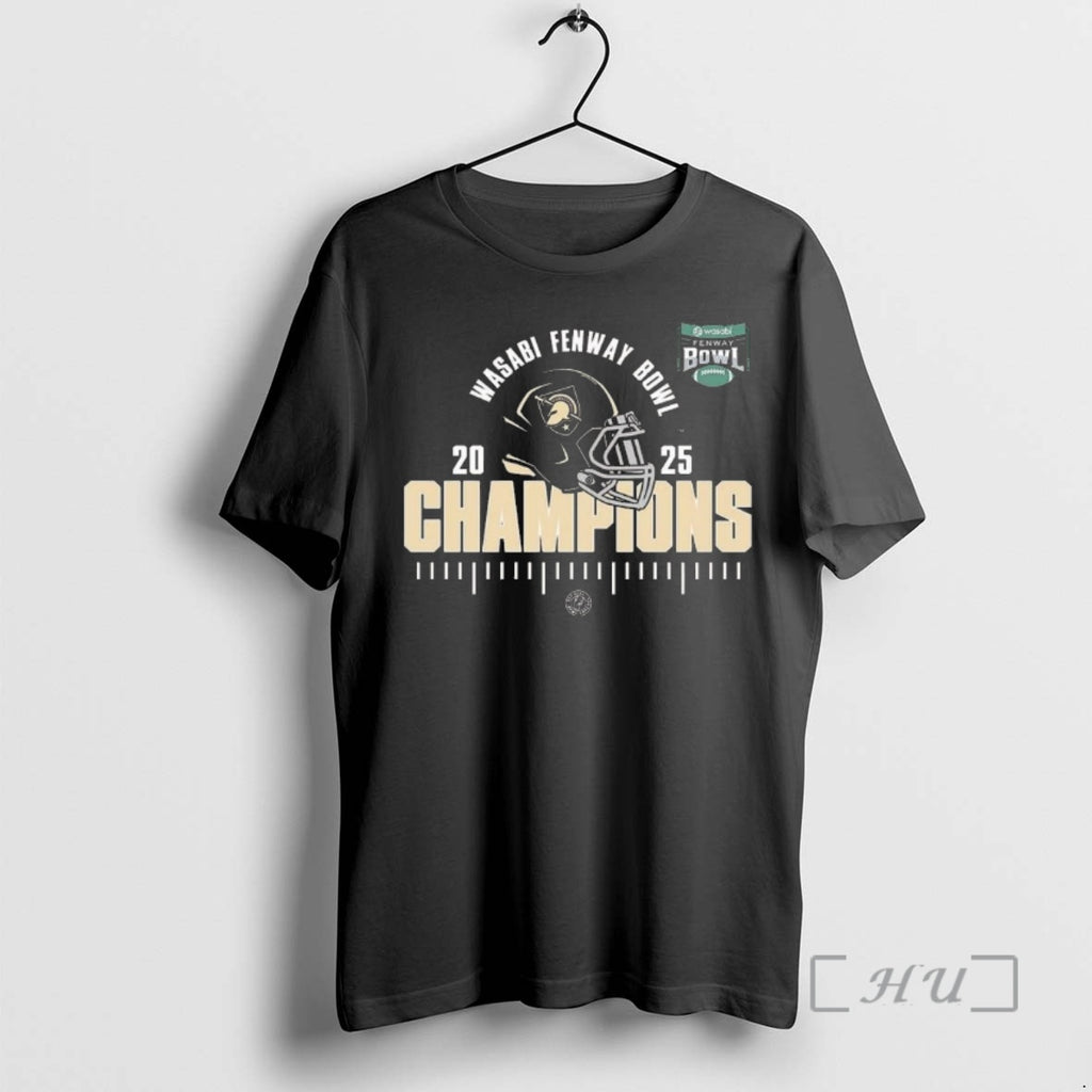 Officials Army Black Knights 2025 Ncaa Football Wasabi Fenway Bowl Champions Helmet Logo Premium T-Shirts, Hoodie, Sweatshirt