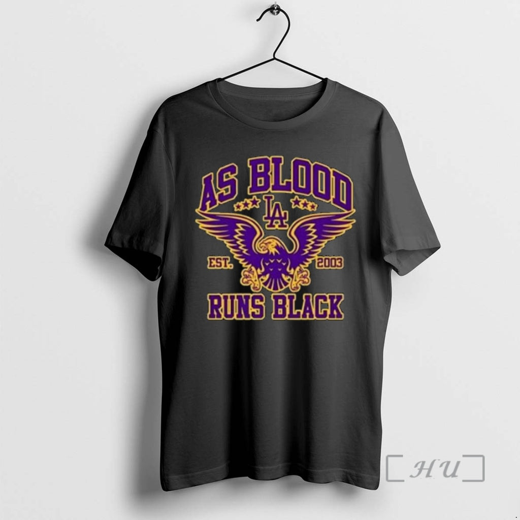 Officials As Blood Runs Black Eagle Crest Purple And Gold Circle Black Premium T Shirts Hoodie, Sweatshirt