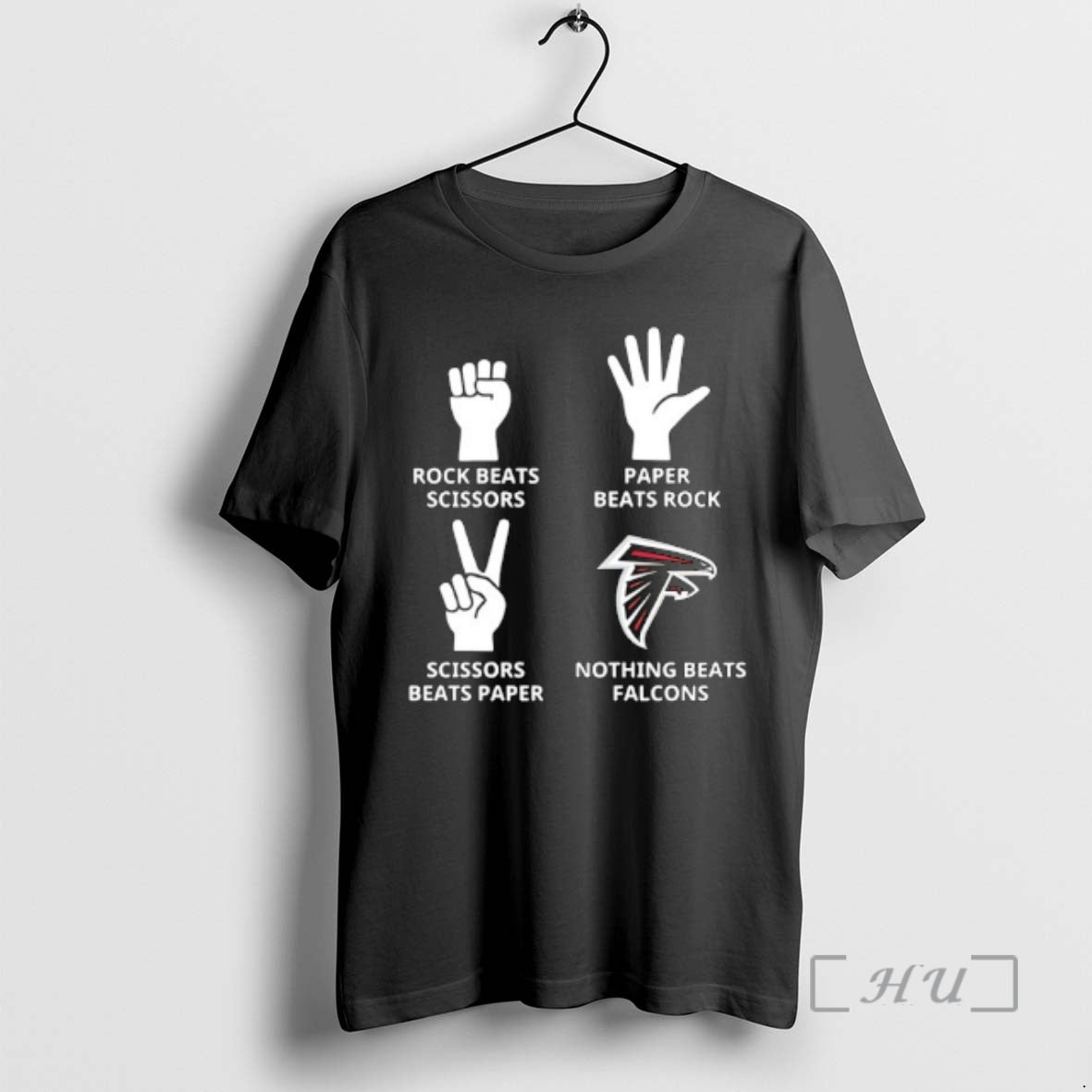 Officials Atlanta Falcons Nothing Beats Rock Beats Scissors Paper Beats Rock Scissors Beats Paper Premium T-Shirts,...