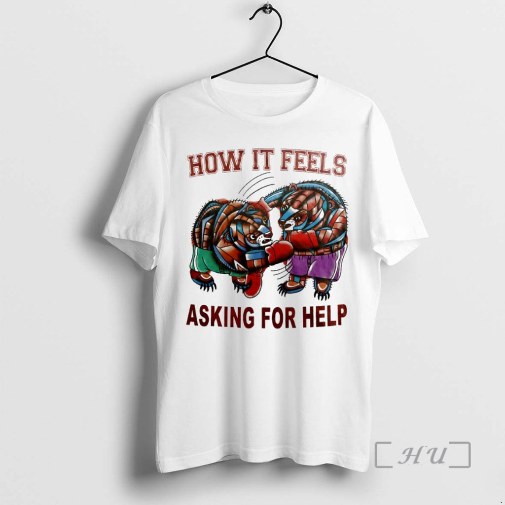 Officials Boxing Bear How It Feels Asking For Help Circle T-Shirts, Hoodie, Sweatshirt | RetroVerseTees.com