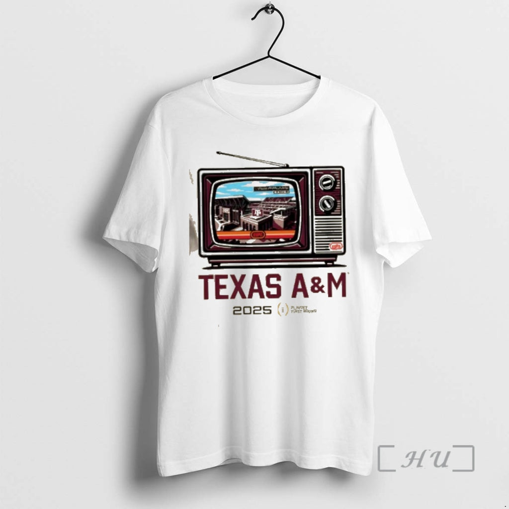 Officials Cfp Playoff First Round 25 26 Texas Am Aggies Tv Stadium Premium T Shirts Hoodie, Sweatshirt | RetroVerseTees.com