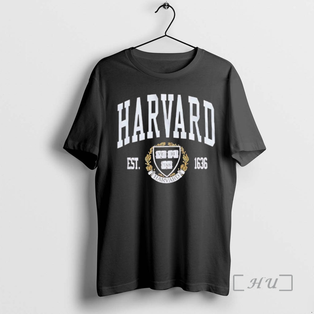 Officials Harvard University Ve Ri Tas Logo Est 1636 T-Shirts, Hoodie, Sweatshirt | RetroVerseTees.com