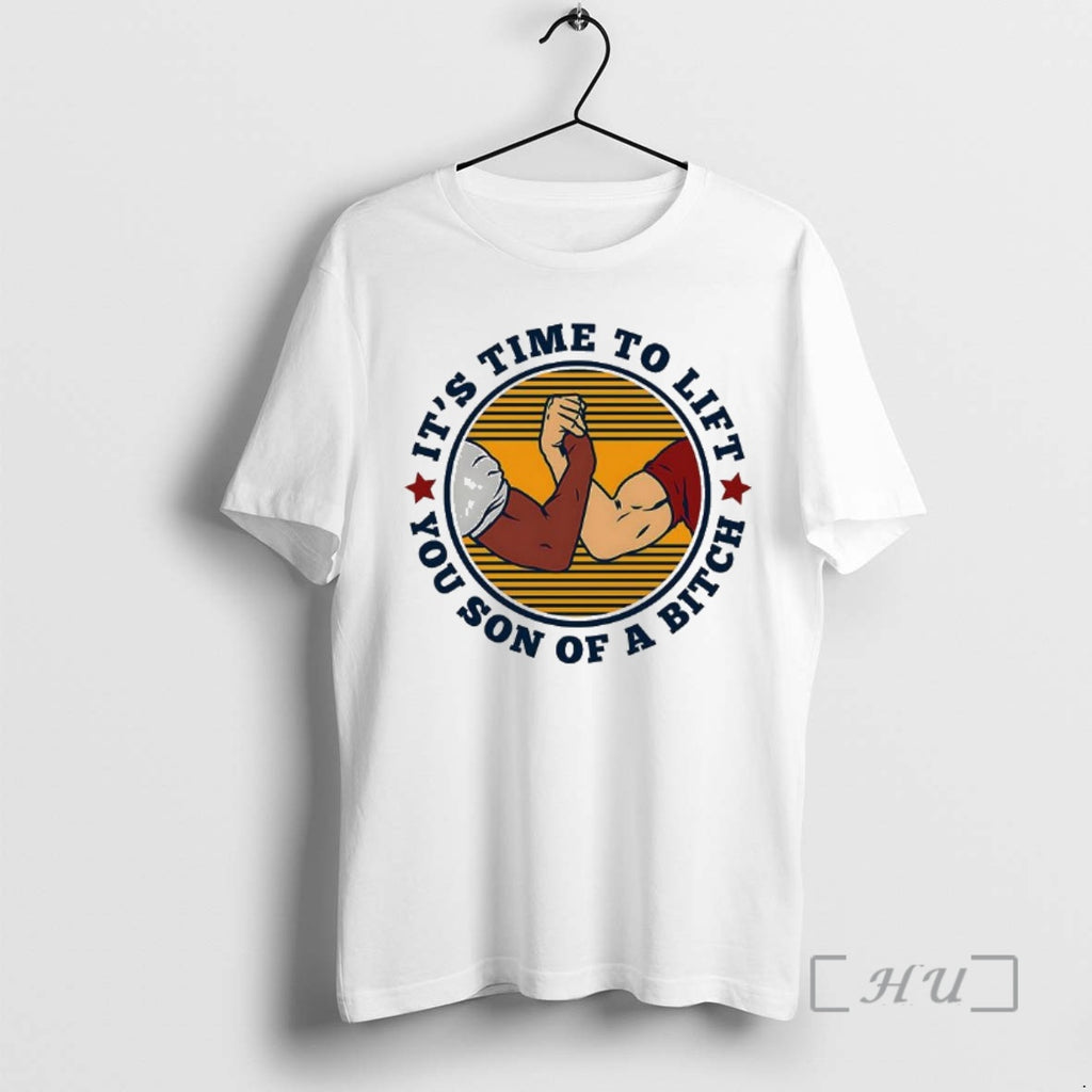 Officials Its Time To Lift You Son Of A Bitch Arm Wrestling Logo Premium T-Shirts, Hoodie, Sweatshirt | RetroVerseTees.com