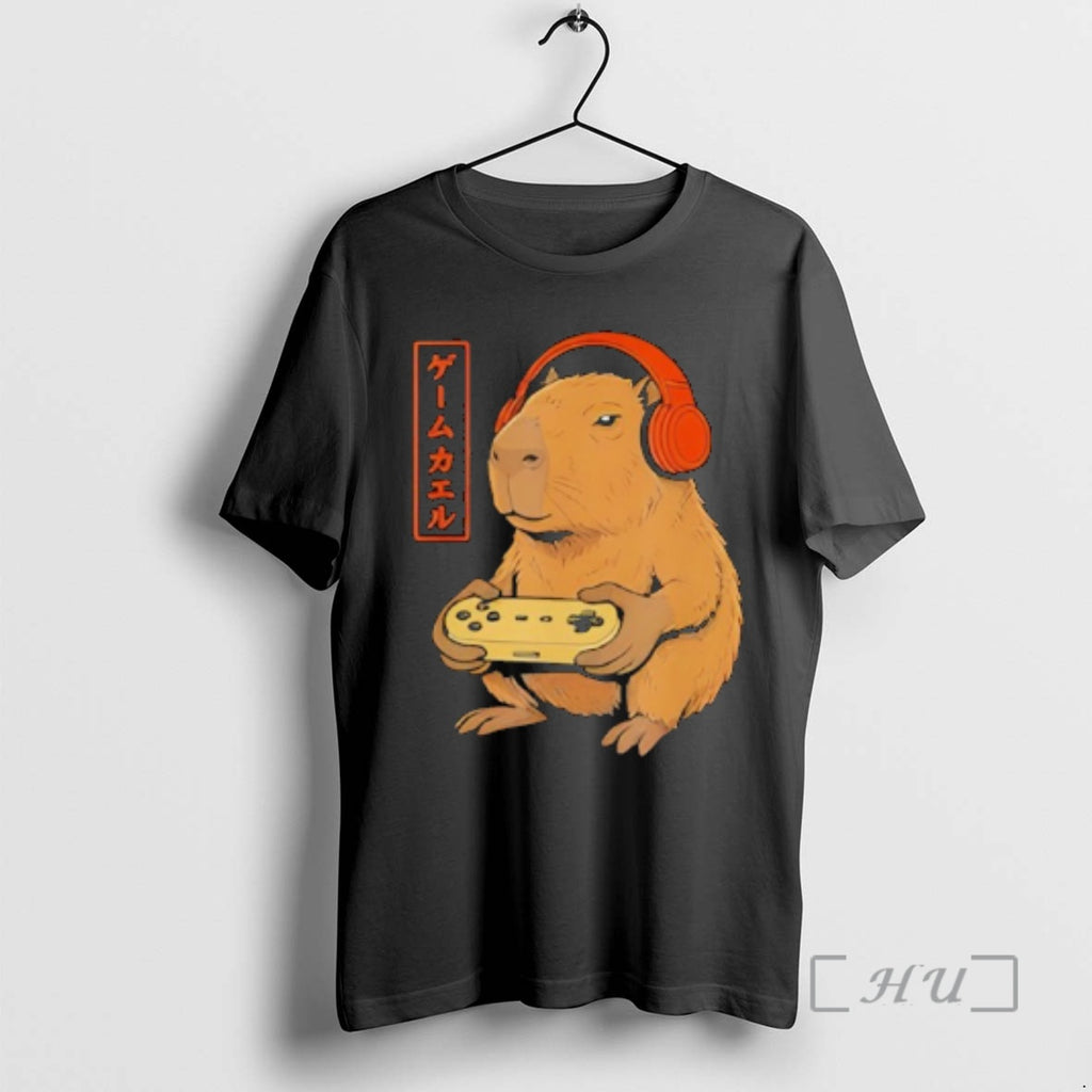 Officials Japanese Gamer Capybara Art Gaming T-Shirts, Hoodie, Sweatshirt | RetroVerseTees.com