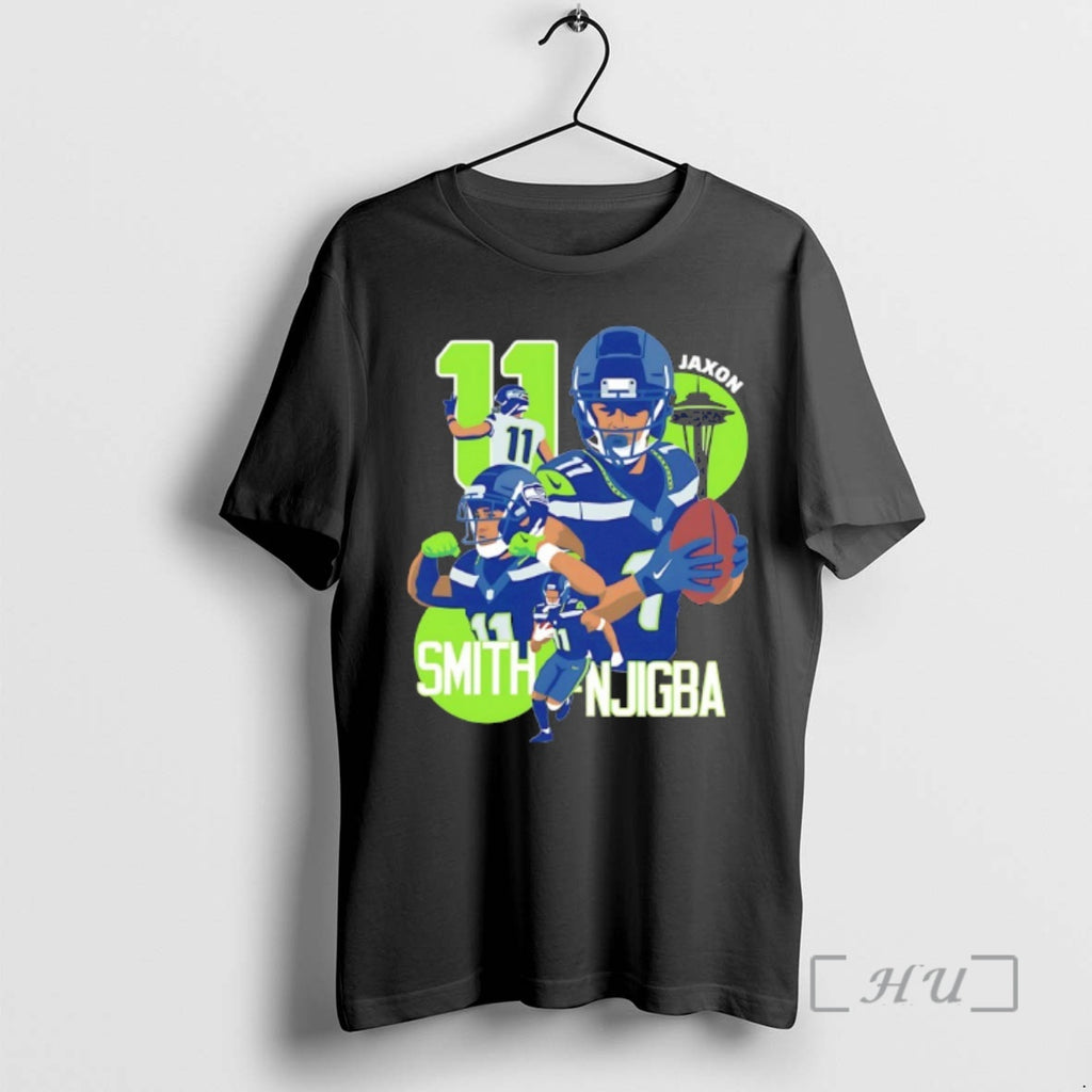 Officials Jaxon Smith Njigba Seahawks Football Number 11 Cartoon T-Shirts, Hoodie, Sweatshirt | RetroVerseTees.com