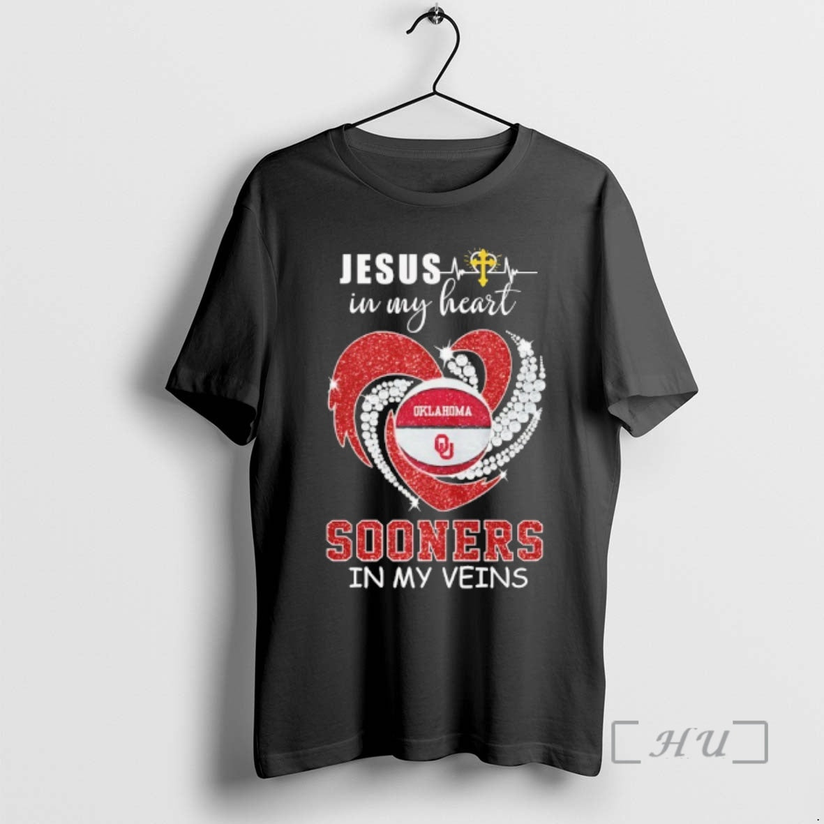 Officials Jesus In My Heart Oklahoma Sooners In My Veins Diamond Heart Premium T Shirts Hoodie, Sweatshirt
