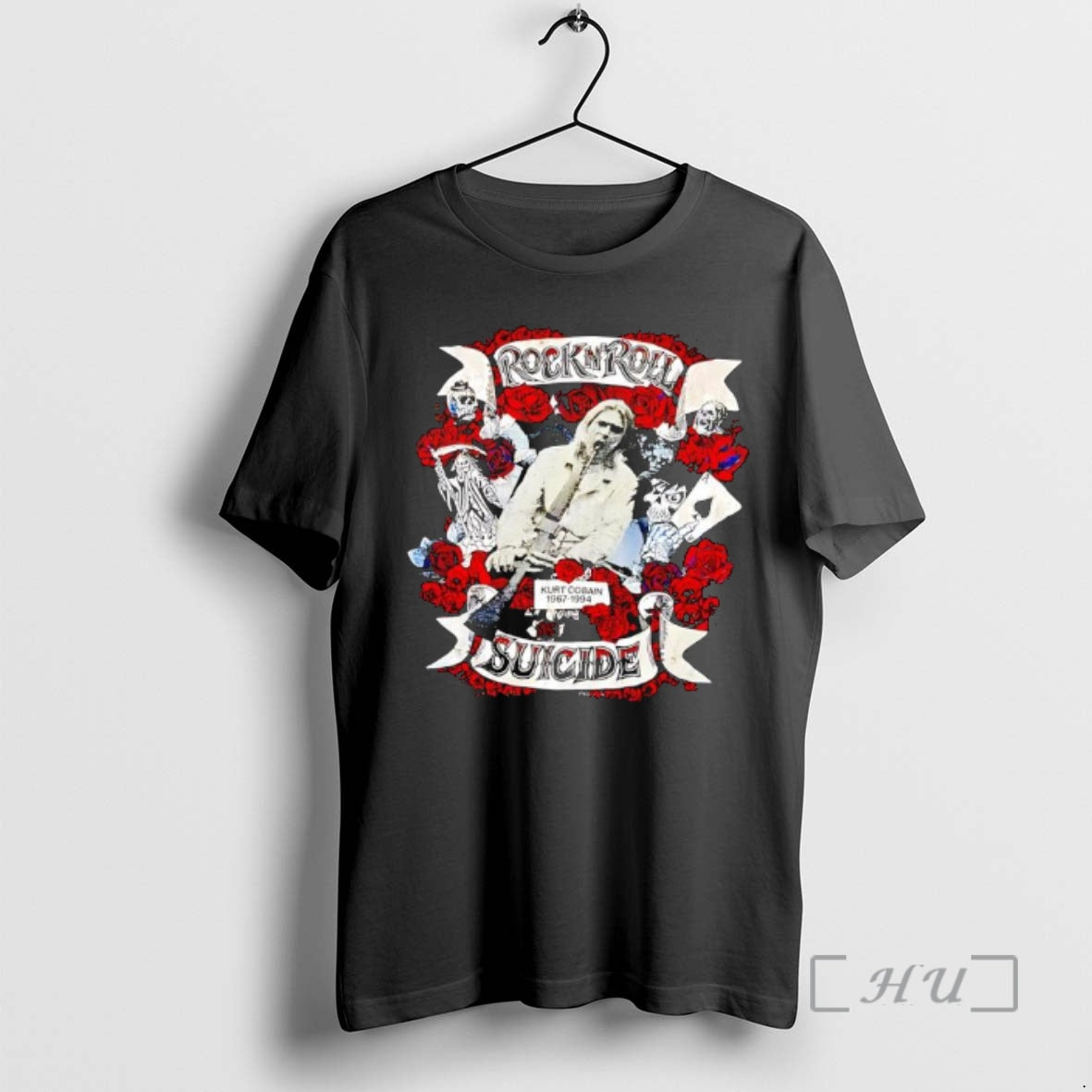 Officials Kurt Cobain Rock N Roll Suicide 1967 1994 Graphic T-Shirts, Hoodie, Sweatshirt | RetroVerseTees.com