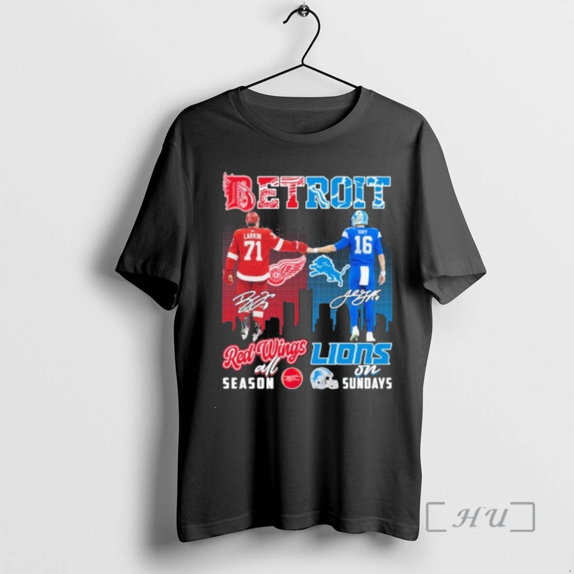 Officials Larkin Red Wings All Season And Goff Lions On Sundays Premium T Shirts Sweater Hoodie, Sweatshirt