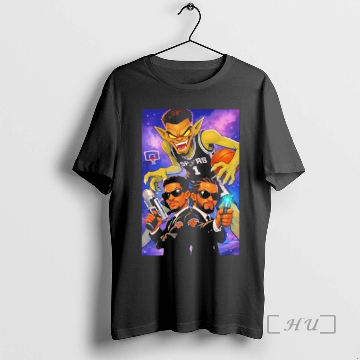 Officials Men In Black Sga Jalen Brunson Duo Vs Alien Wembanyama Premium T Shirts Sweater Hoodie, Sweatshirt