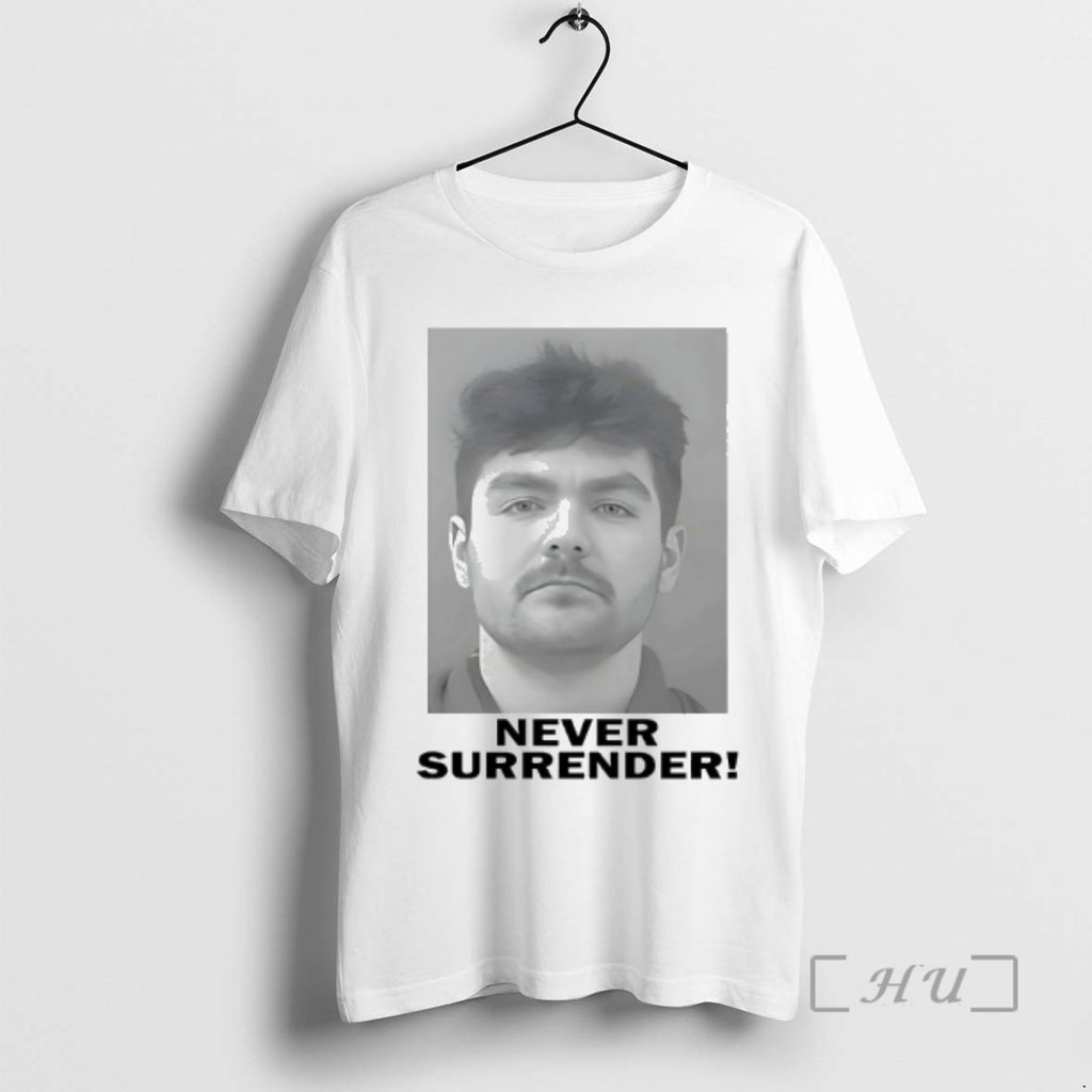 Officials Nick Fuentes Never Surrender Photo T-Shirts, Hoodie, Sweatshirt | RetroVerseTees.com