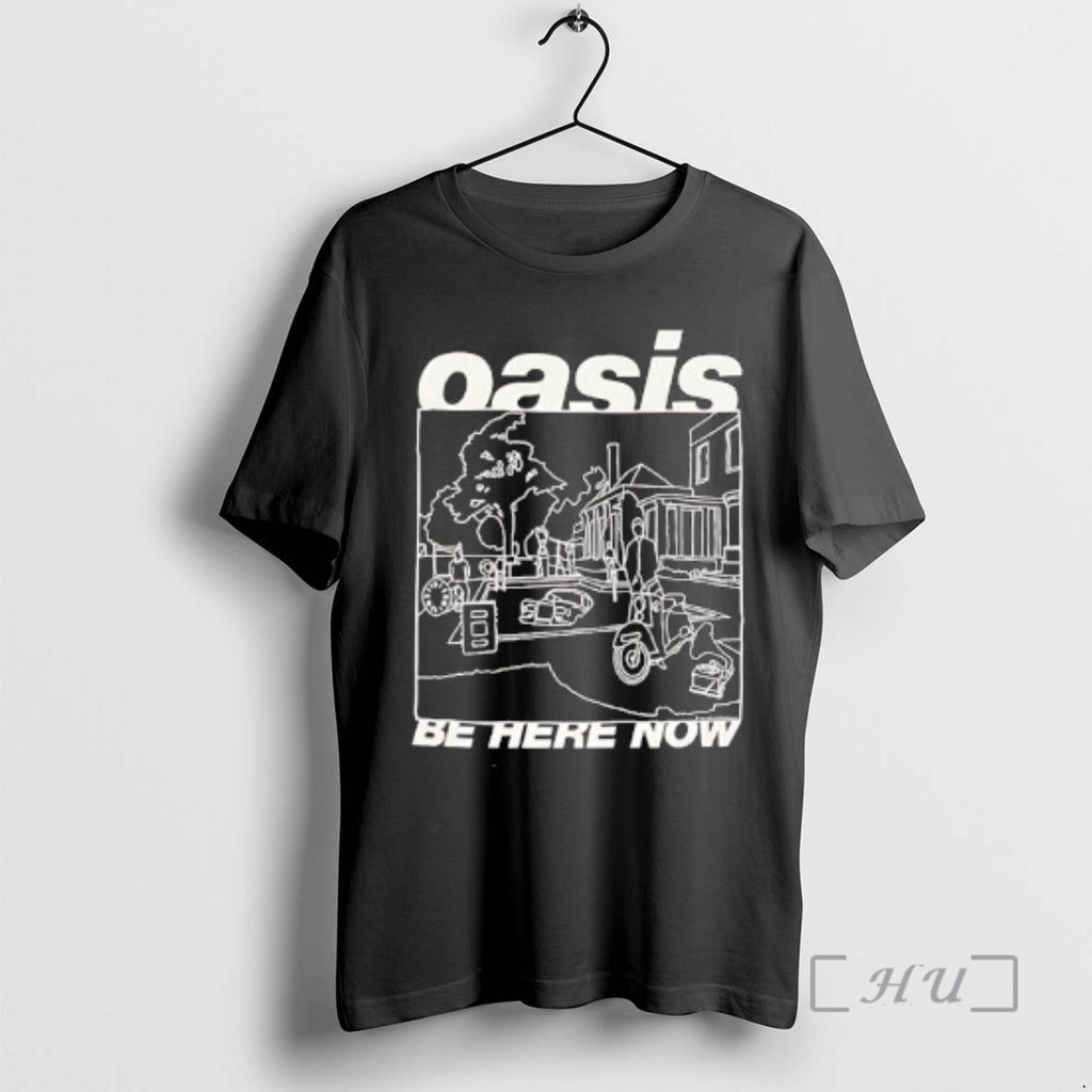 Officials Oasis Be Here Now Line Drawing T-Shirts, Hoodie, Sweatshirt | RetroVerseTees.com