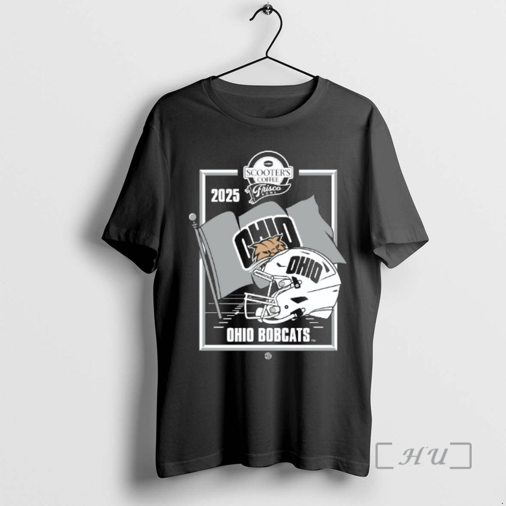 Officials Ohio Bobcats 2025 Scooters Coffee Frisco Bowl Helmet Logo T-Shirts, Hoodie, Sweatshirt | RetroVerseTees.com