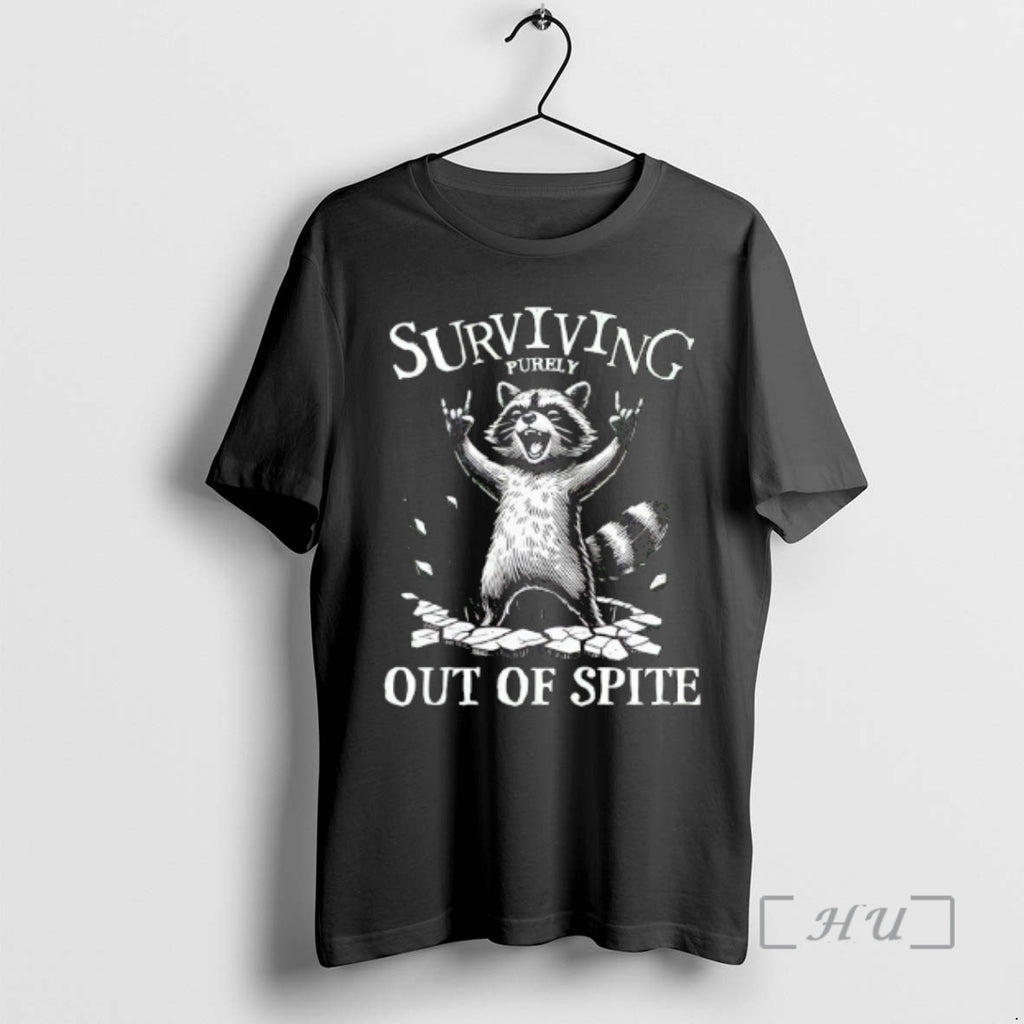 Officials Raccoon Rock And Roll Hand Surviving Purely Out Of Spite Vintage Premium T Shirts Hoodie, Sweatshirt