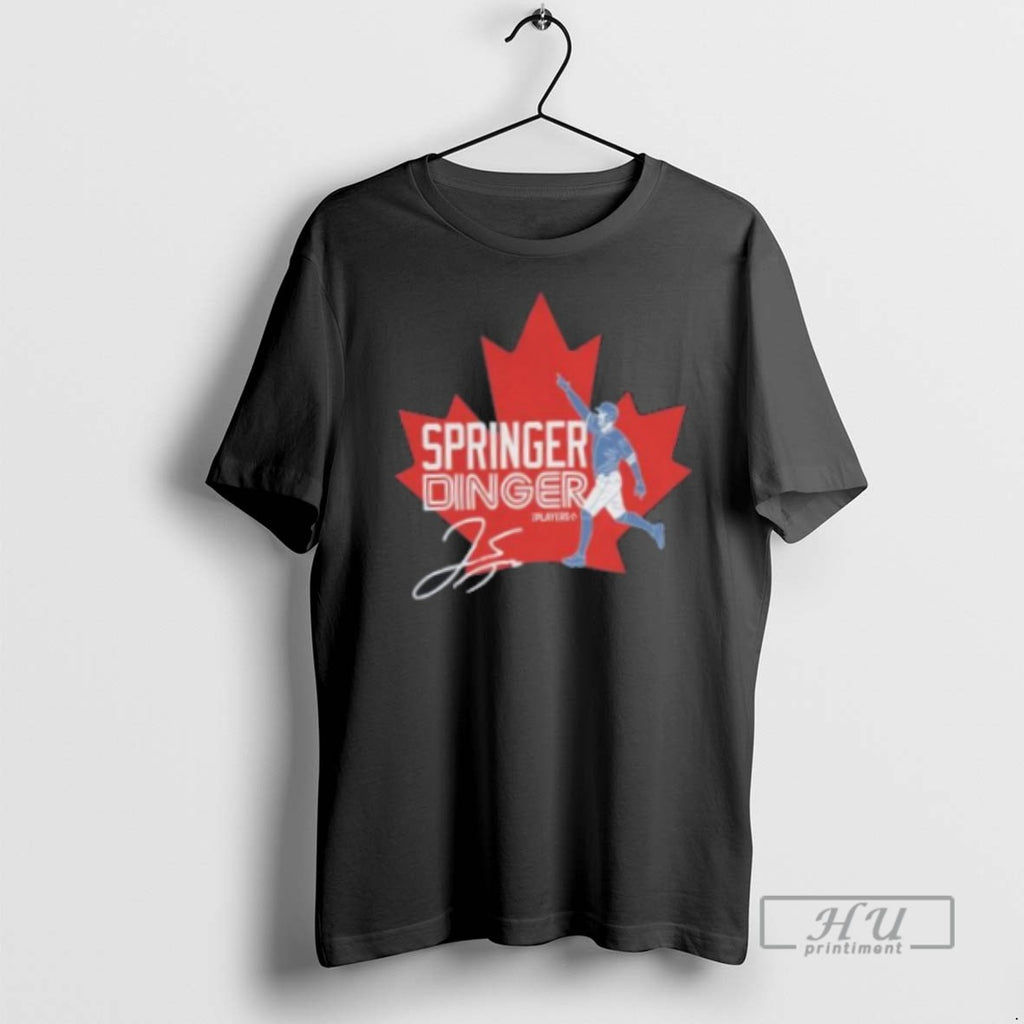 Officials Springer Dinger Toronto Blue Jays Signature T Shirt
