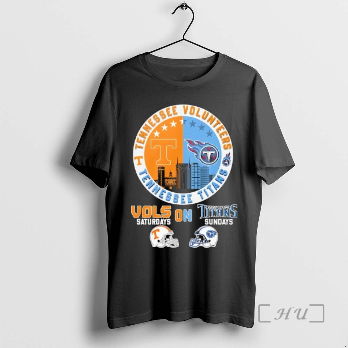 Officials Tennessee Volunteers On Saturdays And Tennessee Titans On Sundays Helmet Logo Mashup Premium T-Shirts, Hoodie,...