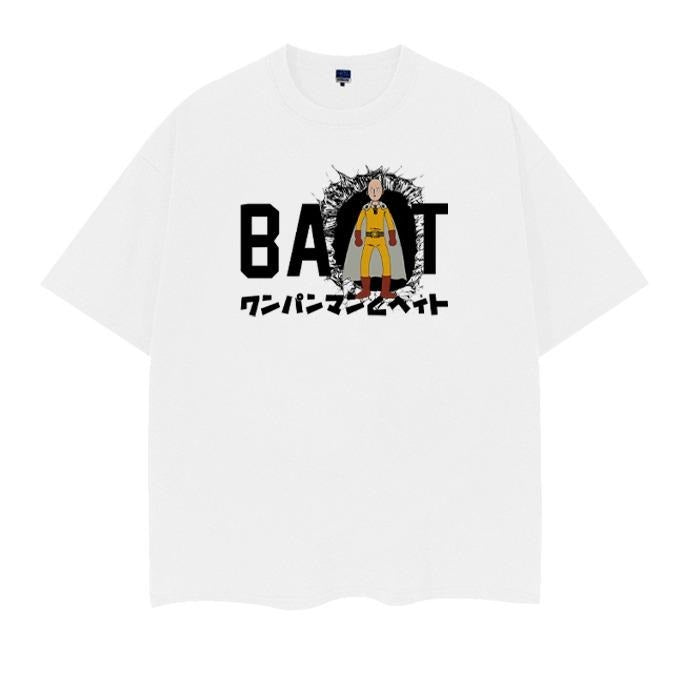 One Punch Man "Saitama" Vintage Oversized Tee Anime T-shirt 100% Cotton Original Design Men's Top Streetwear Casual...