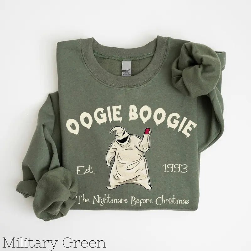 Oogie Boogie Crewneck Sweatshirt, Spooky Boogie Man Sweatshirt, Halloween Sweatshirt, Oogie Boogie Bash Party Menswear...