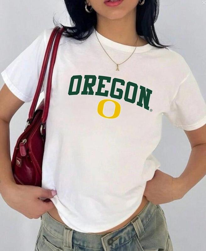 Oregon Vintage Sport Teams NCAA Collection Unisex Crewneck Black Baby Tee, Graphic Team Collection Baby Tee, Gift For...