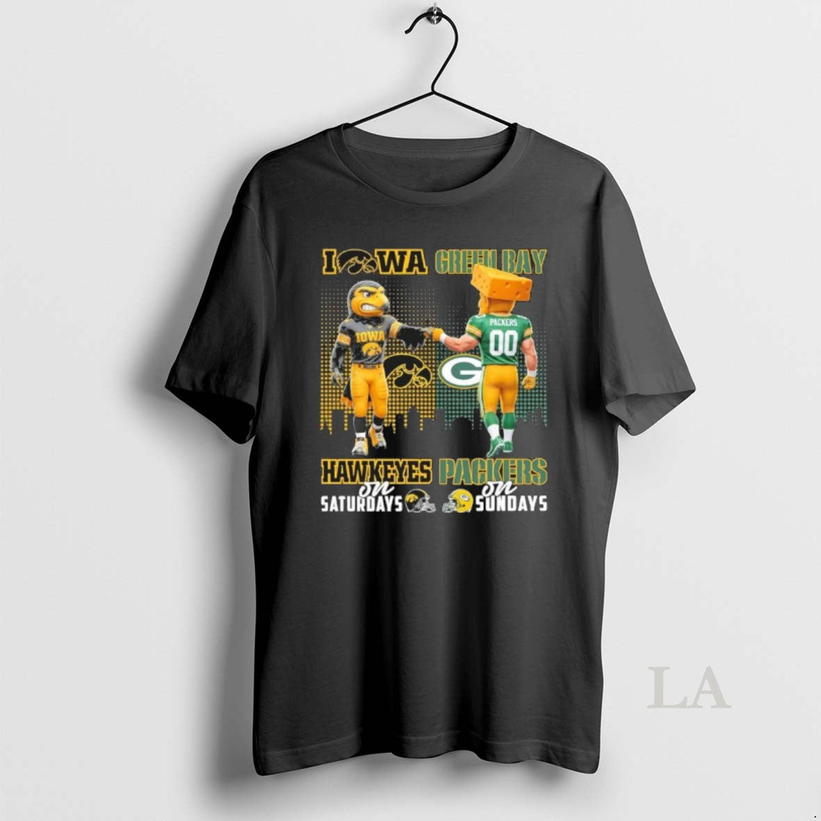 Original Iowa Vs Packers Mascot On Saturdays And On Sundays T-Shirts, Hoodie, Sweatshirt | RetroVerseTees.com