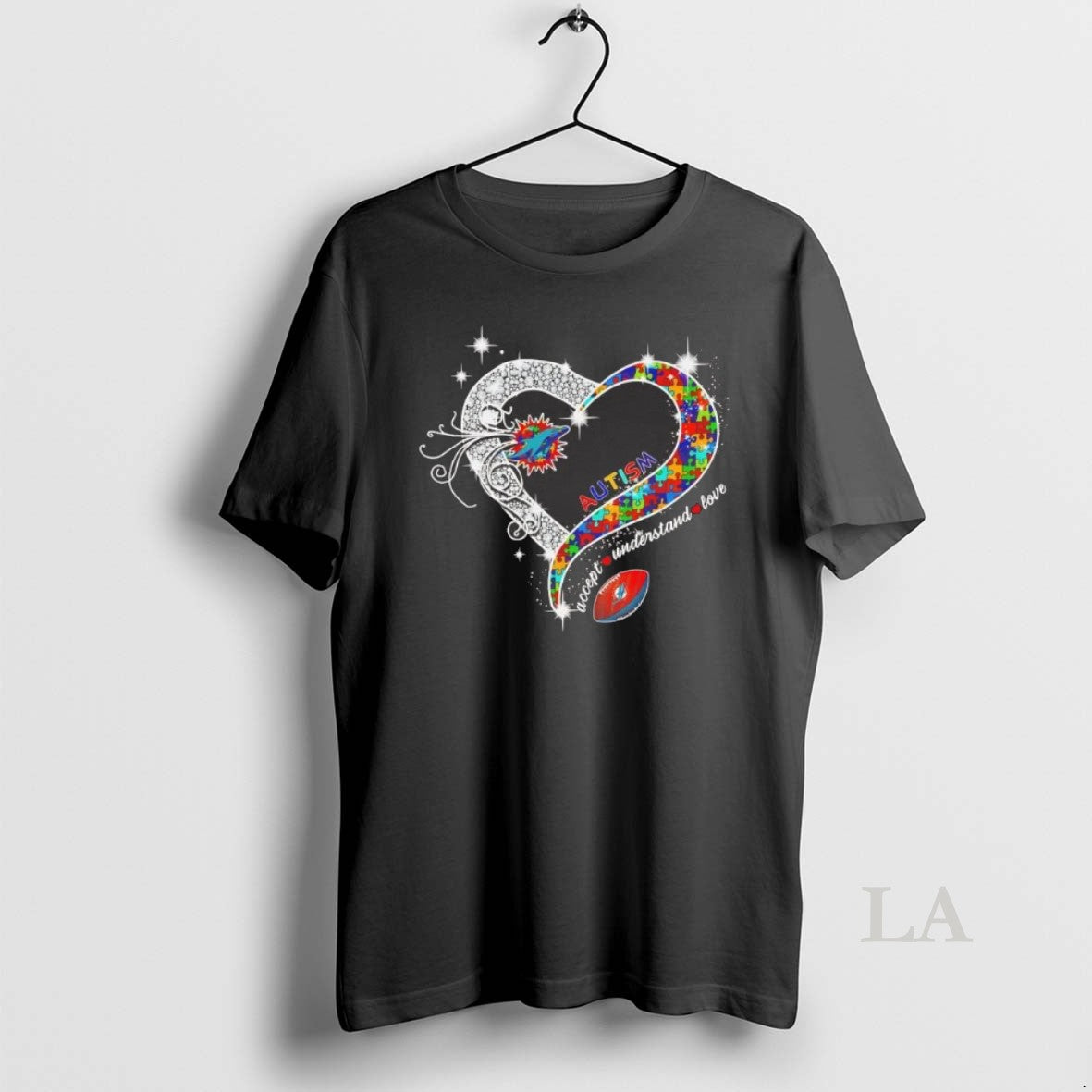 Original Miami Dolphins Autism Accept Understand Love Diamond Heart T-Shirts, Hoodie, Sweatshirt | RetroVerseTees.com