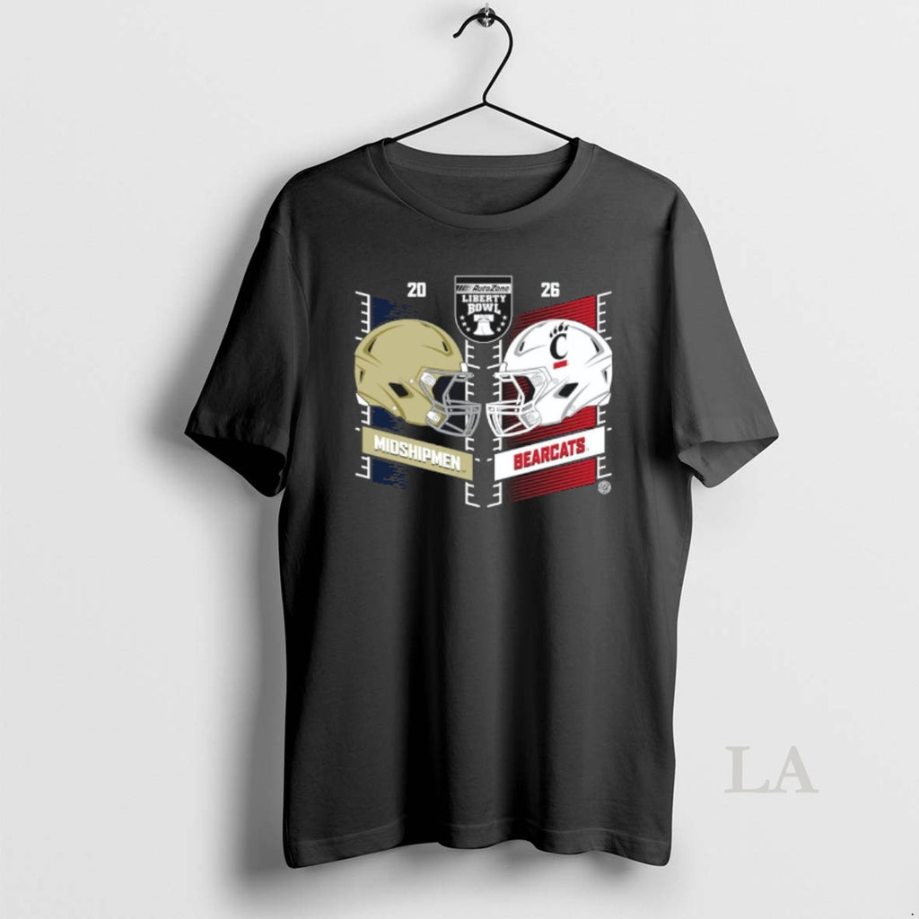 Original Navy Midshipmen Vs Cincinnati Bearcats 2025 Liberty Bowl Dueling Helmet T-Shirts, Hoodie, Sweatshirt