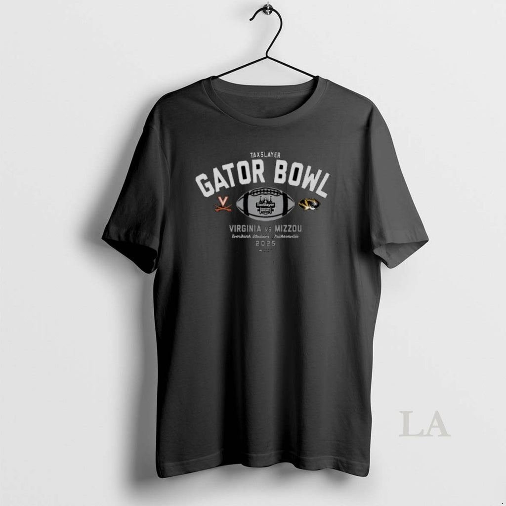 Original Virginia Cavaliers Vs Missouri Tigers 2025 Taxslayer Gator Bowl 2 Team Logo T-Shirts, Hoodie, Sweatshirt