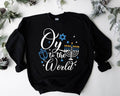 Oy To The World Sweatshirt, Funny Hanukkah Hoodie, Gift Sweatshirt For Jewish, Celebration Long Sleeve, Menorah Hoodie...
