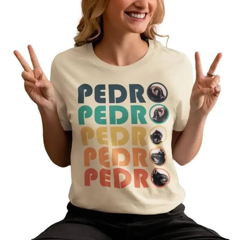 Pedro Pedro Pedro Retro Colorful T-Shirt, TikTok Viral Tee, Unisex Fashionable Meme Apparel, Gift for him, Gift for her...