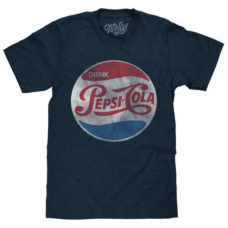 Pepsi Retro Logo T-Shirt - Navy Hoodie, Sweatshirt | RetroVerseTees.com