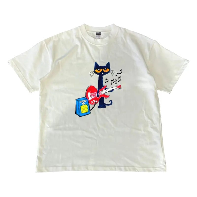 Pete the Cat Playing Guitar Shirt, Baby Tee Graphic Shirt