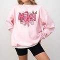Pink Mama Coquette Sweatshirt, Christmas Sweater, Christmas Gift For Mom, Pink Coquette Christmas Sweat, Merry Christmas,...