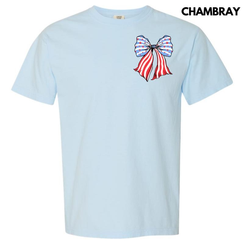 Pocket Size - Bow-tiful Stars & Stripes Comfort Colors T-Shirt 'NLB' Hoodie, Sweatshirt | RetroVerseTees.com