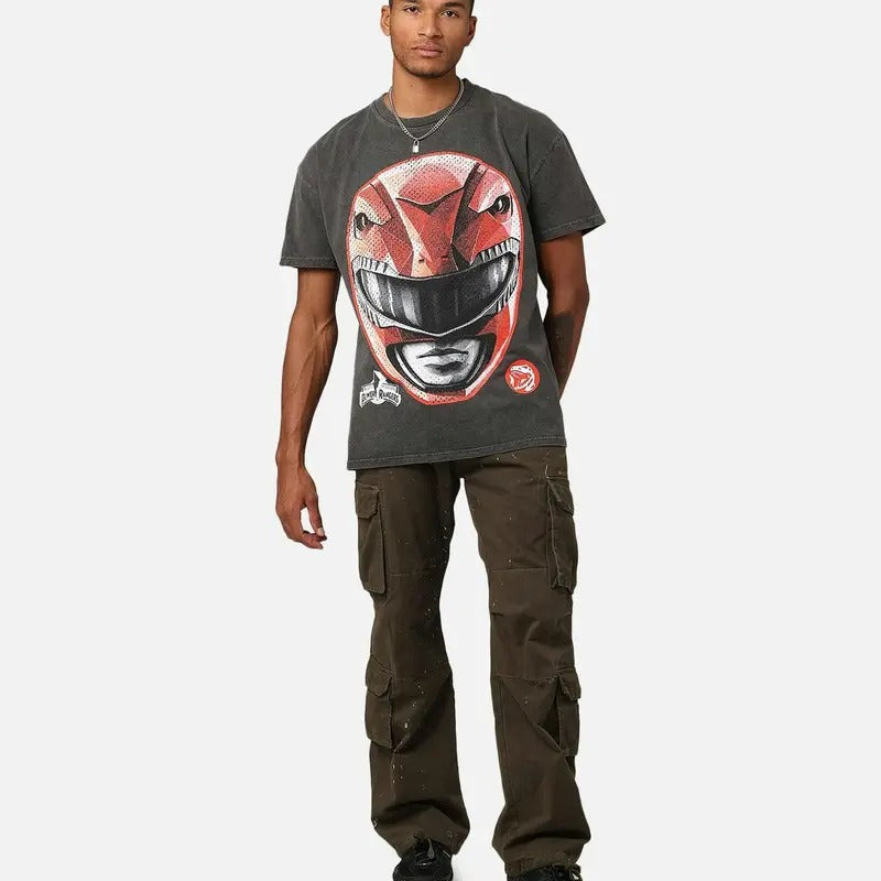 Power Rangers Red Ranger Big Head Vintage T-Shirt Trending Movie T shirt Vintage 90s T-shirt gift for Movie fans gift for...